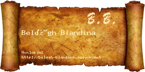Belágh Blandina névjegykártya